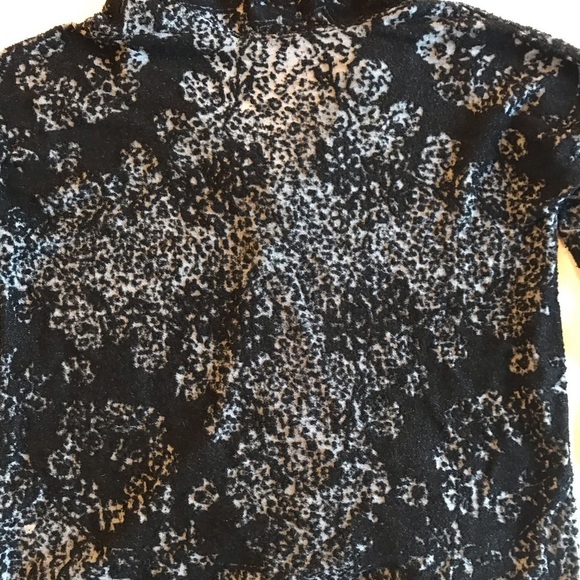 Dylan Anthropologie Velvet Burnout Hoodie Black S Floral Lace Trim Bohemian Boho - Picture 7 of 7